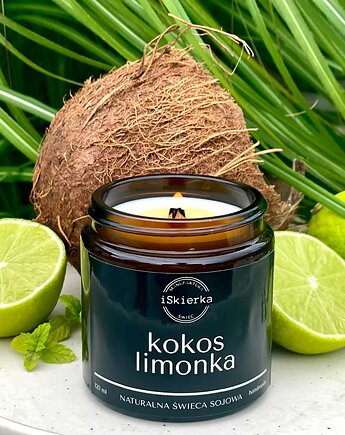 KOKOS & LIMONKA świeca sojowa 120 ml, iSkierka Manufaktura Świec