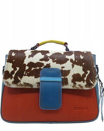 Torebka skórzana damska klasyczna rączka pasek ze skrawków OLIVKA, Olivka Warsaw