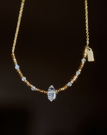 Delicadeza, naszyjnik z diamentem herkimer, Okruszek Biżuteria