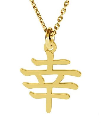 Naszyjnik japoński znak-szczęście -srebro złocone 24K, ISSI Jewelry