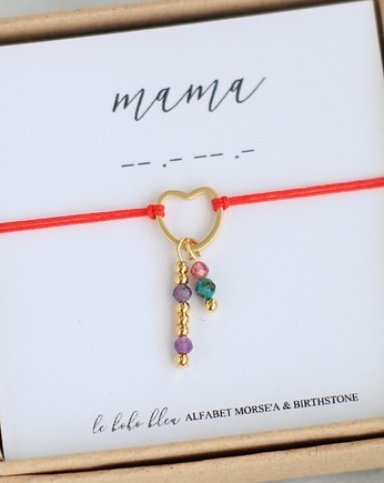 MAMA - Alfabet Morse'a - Kamienie urodzeniowe Birthstones, Le Boho Bleu