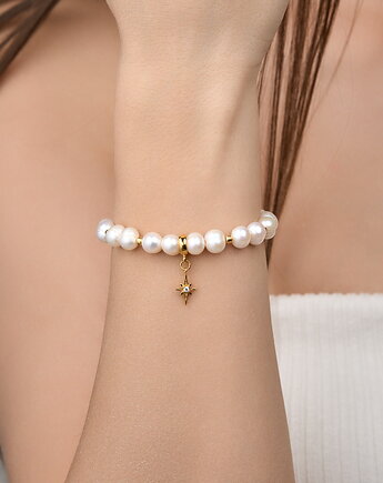 Bransoletka perły naturalne gwiazda- srebro 925 pozłacane, Coccola JEWELLERY