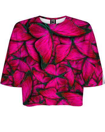 DR.CROW T-shirt Krótki CROP Motyle, DrCrow