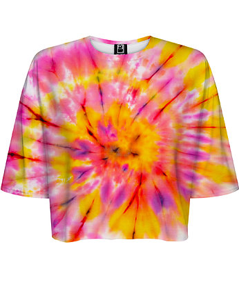 DR.CROW T-shirt Krótki CROP Tie Die Pink, DrCrow