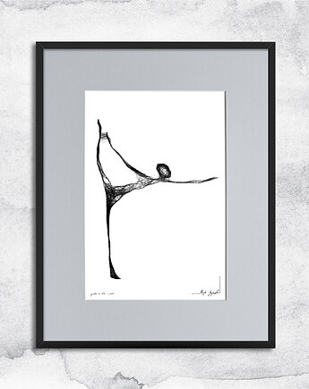 Joga - autorska grafika z ramą, Maja Gajewska