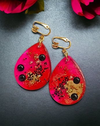 UNIKATOWE klipsy z żywicy : kolekcja PICASSO., kaktusia