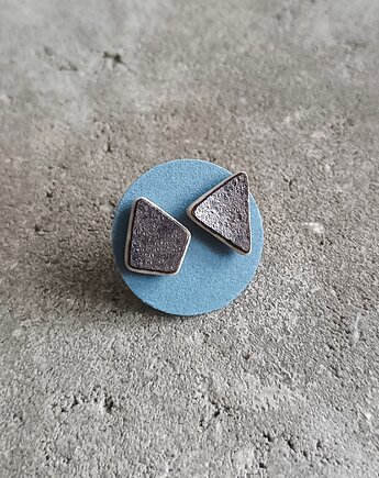 Kolczyki ceramiczne czarne opalizujące, biżuteria z talerzy