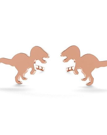Kolczyki DINOZAURY T- REX - różowe złoto, ISSI Jewelry