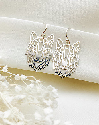 Kolczyki wilki, srebrny wilk, Anemon Atelier