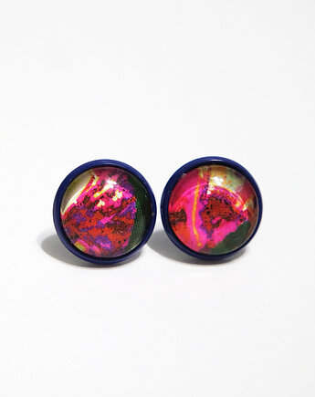 Kolczyki - Kolorowe, fuksja - granatowe, yenoo