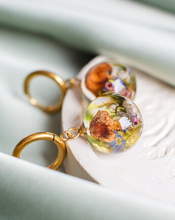 Kolczyki z leśną kompozycją, nature gift