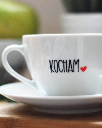 Filiżanka KOCHAM CIĘ z Twoim inicjałem, Jędrki