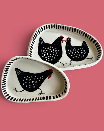 Zestaw ręcznie robionych talerzy ceramicznych, NOWdeco