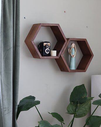 Dębowa półka ścienna plaster miodu, Ohwood manufaktura