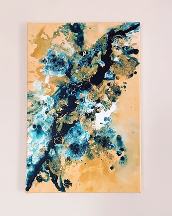 Taniec Liści 40x60 cmAkryl na płótnie Abstrakcja do salonu, Joanna Bilska