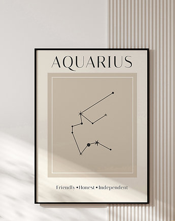 Plakat znak zodiaku AQUARIUS, muybien