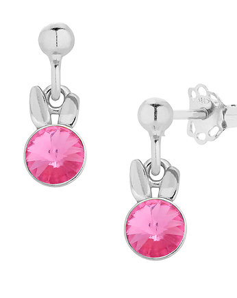 Kolczyki srebrne z króliczkiem Swarovski /956/, MYNESS