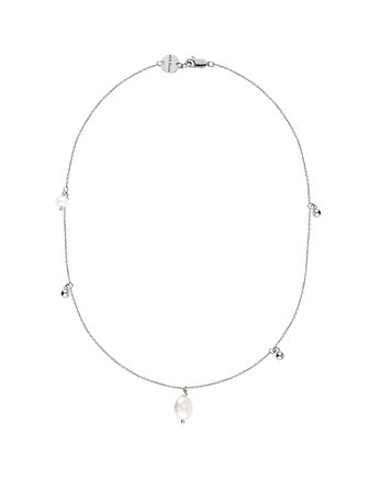 Naszyjnik srebrny perła Kwisy, OKAZJE - Prezent na Bierzmowanie