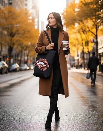 Lekka wodoodporna torba na zakupy Usta Panterka TZ02, Pracownia25