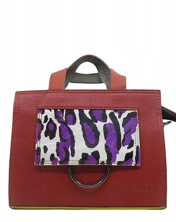 Torebka damska do ręki, skóra naturalna, regulowany pasek eko OLIVKA, Olivka Warsaw