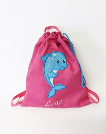 Plecak z Delfinem, worek z Delfinkiem i imieniem, Enitka Sweet Baby Room