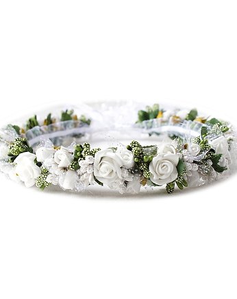 Wianek komunijny 2026 kwiaty białe zielone, FILIPOLA