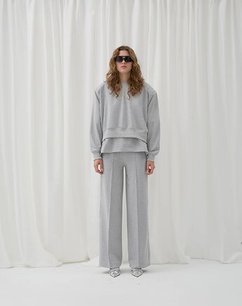 Bluza Described z bawełny poduchy light grey, Patchouli