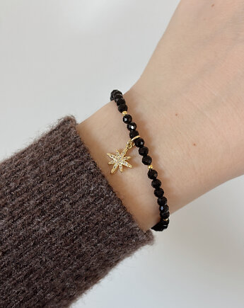 Bransoletka czarna Onyks z gwiazdką, Chmolowska Jewellery