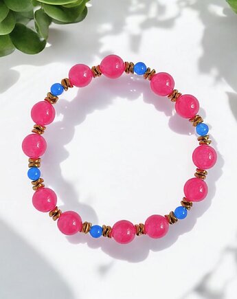 SUMMER COLLECTION : bransoletka na gumce : jadeit I