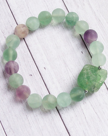 UNIKAT - oczyszczający fluoryt - bransoletka, kaktusia