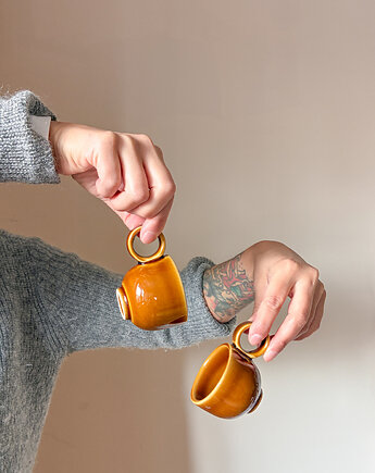 Filiżanka espresso 60ml [miód jasny] retro vintage, FORMY PROSTE