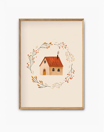Plakat ilustracja Czuły domek, Papieroteka