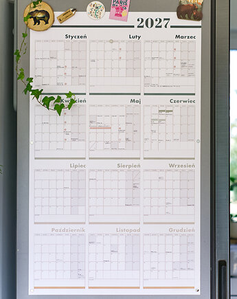 Planer ścienny XL z naklejkami - święta, niedziele handlowe, na lodówkę, Follygraph