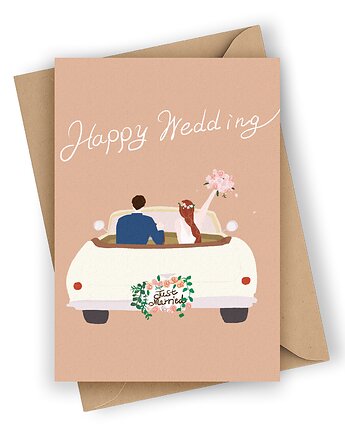 Kartka ślubna- Happy Wedding, Czarna Owca Karteczki