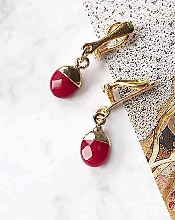 ZŁOTE KLIPSY z chalcedonem, Chodelska Art Studio