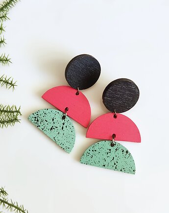 Kolczyki wiszące multikolor róż mięta, mojamoskwa