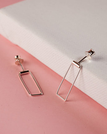 Kolczyki srebrne ruchome PROSTOKĄTY, ZIĘBA