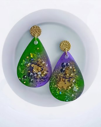 UNIKATOWE kolczyki z żywicy : kolekcja PICASSO I, kaktusia