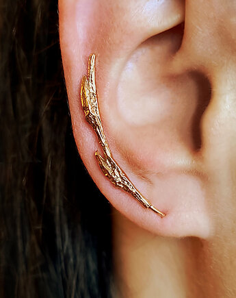 Kolczyk- nausznica GAŁĄZKA Gold prawe ucho, ZIĘBA