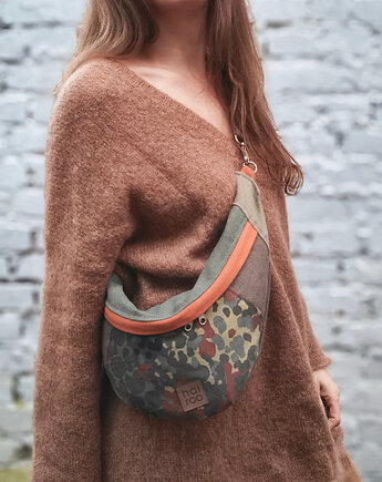 SALE Nerka "Haru"brązowa zielona moro zero waste, hairoo