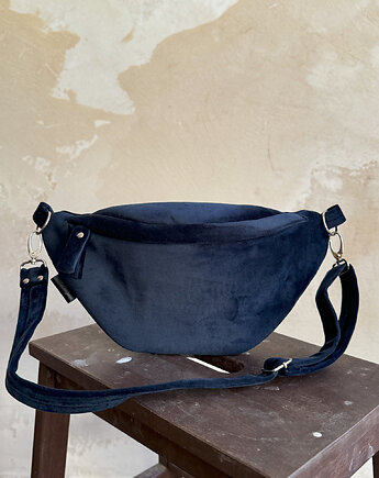 Welurowa nerka basic granat, sacky bag