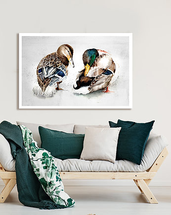Obraz drukowany na płótnie  KACZOR I KACZKA 100x70cm, LUdesign gallery