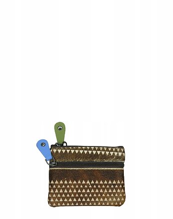 Saszetka skórzana bilonówka skóra naturalna na klucze bilon poręczna OLIVKA, Olivka Warsaw