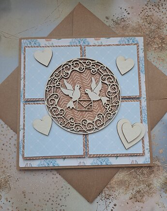 Kartka ślubna z gołąbkami, Kartkodzielo