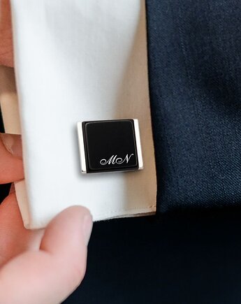 Spinki do mankietów z grawerem na Onyksie, ZaNa Design