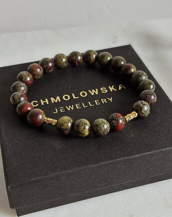 Bransoletka męska Jaspis Smocza Krew, Chmolowska Jewellery