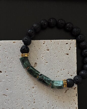Bransoletka Męska Serafnit i Turmalin, Chmolowska Jewellery