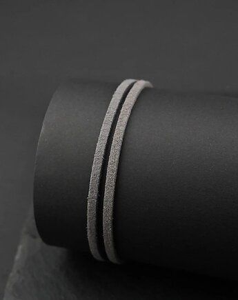 Bransoletka zamszowa szara ze stalowym zapięciem ( 3 mm ), Aurum Deluxe