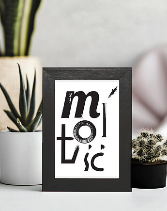 Miłość grafika typograficzna w drewnianej ramce A5, 11 Seconds Studio