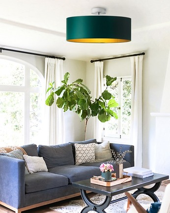 Lampa sufitowa z abażurem w stylu urban jungle WENECJA GOLD fi - 40cm, LYSNE